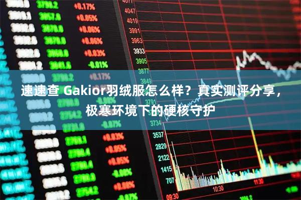 速速查 Gakior羽绒服怎么样？真实测评分享，极寒环境下的硬核守护